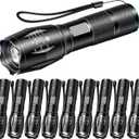 LED Flashlights 10 Pack, Bright Tactical Flashlight High Lumens with 5 Modes, Waterproof Zoomable Flash Light, Portable Torch for Camping Hiking Outdoor Home Emergency