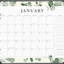 Cabbrix Desk Calendar 2026 with Desktop Mat, 21" x 16.5" Large Desk Calendar Covering January 2026 to December 2026, 12 Months Desktop Calendar for Home Office School Planning, Greenery