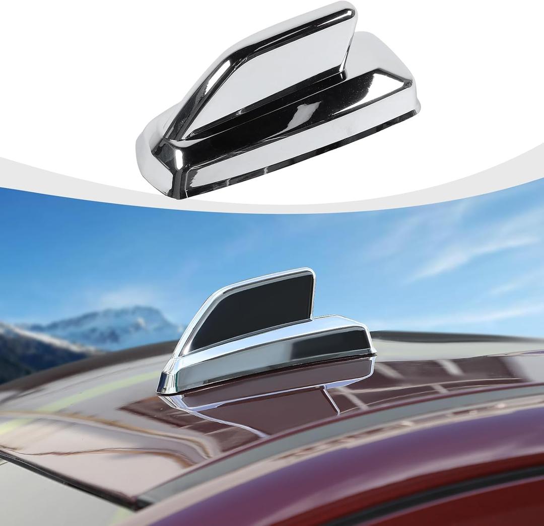 Shark Fin Antenna Base Cover Trim Compatible with Chevy Silverado & Suburban & Tahoe & GMC-Yukon & GMC-Sierra & Cadillac Escalade 2014-2018, Chrome