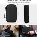 FYY Electronic Organizer, Travel Cable Organizer Bag Pouch Electronic Accessories Carry Case Portable Waterproof Double Layers Storage Bag for Cable, Cord, Charger, Phone, Earphone, Medium, Black
