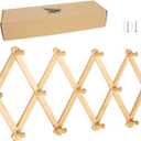 AMAPON Accordion Style Expandable Wall Wooden Coat Rack 13 Hooks (Pegs) Hang Hats Jackets Coffee Mug Purses Necklaces Towels Cap Leash Scarves Data Line Kitchenware (Natural)