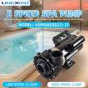 SPA Pump, 2HP Hot Tub Pump - 2 Speed LX SPA Motor 115V/60HZ, 2" Port - 48 Frame (Model: 48WUA1501C-II)