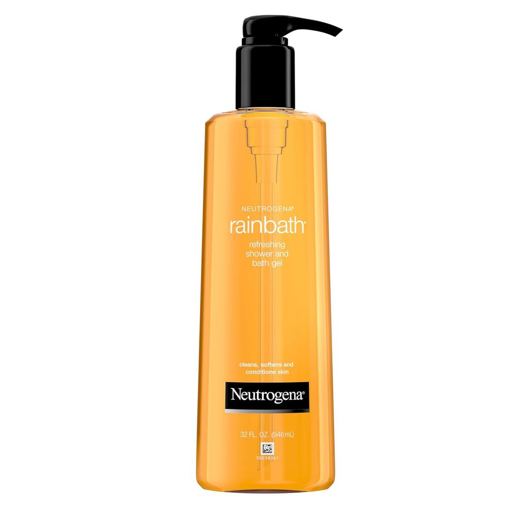 Neutrogena Rainbath Cleansing Shower & Bath Gel, Daily Moisturizing Body Wash Cleanser & Shaving Gel for Men & Women, Clean-Rinsing Creamy Lather for Softer & Smoother Skin, Original Scent, 32 fl.Oz