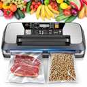95KPA Vacuum Sealer Machine, Commercial Full Automatic Food Sealer with Cutter for Meat Sous Vide, Includes 10 Pre-Cut Bags, Bag Rolls, Accessory Hose & Starter Kit