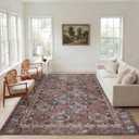 Kuden 9x12 Large Area Rug, Machine Washable Area Rug with Non-Slip Backing, Vintage Style, Soft, Easy Clean, Low Pile Rug for Living Room, Bedroom, Dining Room, 9' x 12' Rectangular