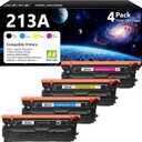 213A Toner Cartridge 4 Pack with Chip Compatible for HP 213A 213X W2130X W2130A Replacement for HP Color Laserjet Enterprise 5700dn MFP 5800dn 6701 6700 6800 6801 dn Flow MFP 5800 6800 Series Printer