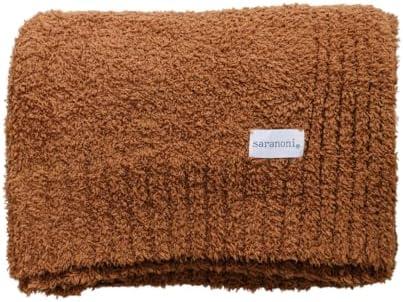SARANONI Bamboni Baby Blanket | Luxury Plush Super Soft Blanket | Breathable Comfy Blankets for Kids and Teens | Caramel - 40" x 30"