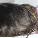 Brunette with Blonde Highlights Short Wavy Wig for Women Lace Hairline Bob Style Synthetic Heat Resistant - Natural Appearance for Everyday Hairstyle 14 Inch