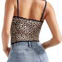 OMKAGI Lace Tank Tops for Women Sexy Double Lined Y2K Going Out Basic Cami Shirt (M)