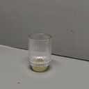 DASITON Makeup Brush holder Organizer,Crystal Cosmetic Makeup Brush Glass Brushes Storage Holder, Vintage Make Up Brush Cup Pen Pencil Holder striped vase(Clear L)