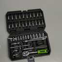 46 Pieces 1/4 Inch Drive Industrial Grade Socket Ratchet Wrench Set, with Bit Socket Set Metric and Extension Bar for Auto Repairing and Household, With Thickened Storage Case