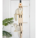 MEWOOFUN 4Levels Door Hanging Cat Climber Door Mounted Vertical Cat Tree Tower with Carpeted Plank for Indoor Cats (Door Mounted67.3" H X 22.3" L X 10.5”W)