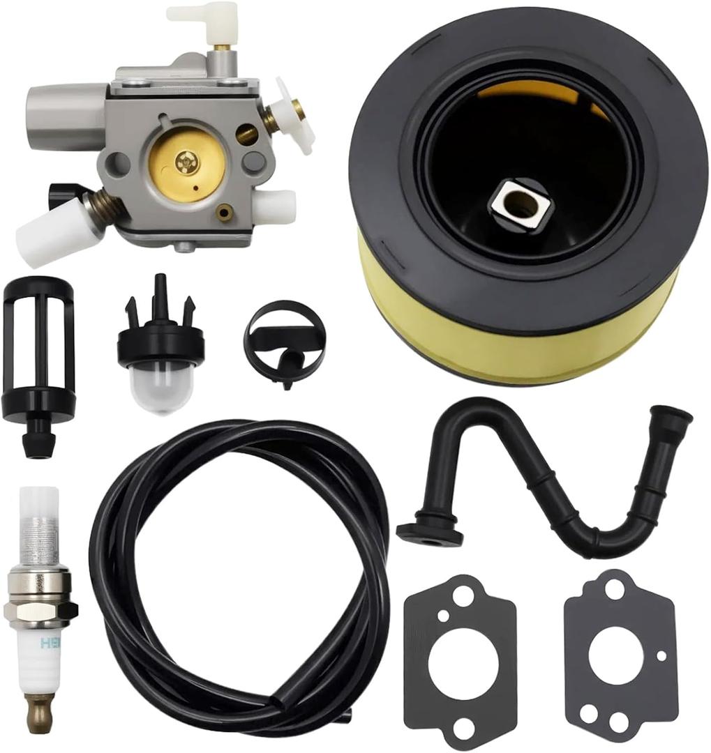 Carburetor Tune Up Kit for Stihl MS251 MS251C MS231 Chainsaws, Replacement Carburetor Kit Includes Spark Plug, Gasket & Fuel Filter, Compatible with 1143 120 0611 1143 120 0605 1143-120-0641