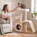 Feandrea Cat Tree, 3-Tier Cat Tower with Scratching Post and Wood Condo