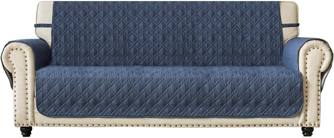 Ameritex Couch Sofa Slipcover 100% Waterproof Nonslip Quilted Furniture Protector Slipcover for Dogs, Children, Pets Sofa Slipcover Machine Washable (Blue, 78")