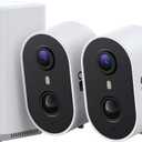 aosu Security Cameras Wireless Outdoor Home System, True 2K HD, Color Night Vision, Long Battery Life, Spotlight & Siren Alarm, Motion Detection, No Subscription Required, 2-Cam-Kit