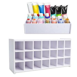 Sanfurney Paint Storage Tray, 21 Compartment Arts and Crafts Supply Storage Paint Organization for Craft Paints, Oil Tubes and Watercolor Paints