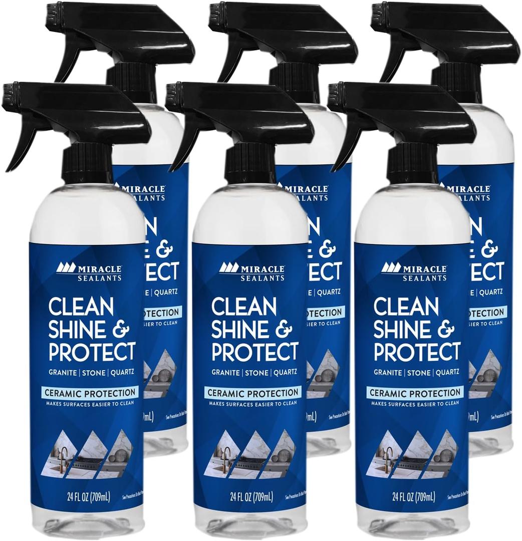 Miracle Sealants Clean Shine & Protect Spray for Granite, Stone, Quartz, Shine & Protect, 24 oz, 5 Pack