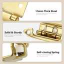 10 Pair Gold Cabinet Hinges - 1/2 inch Overlay Kitchen Cabinet Hinges, Semi-Concealed Hinges, Self Closing Cabinet Door Hinges with Door Bumper, Gold Face Mount Cabinet Hardware