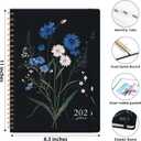 2026 Planner, Weekly and Monthly Planner for Women, January 2026 - December 2026, Hardcover 2026 Calendar Planner Book with Tabs, Inner Pocket, Spiral Bound, Perfect for Office Home School Supplies - A4 (8.5" x 11"), Floral Whispers