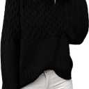 PRETTYGARDEN Oversized Sweaters for Women 2025 Fall Cute Cable Knit Long Sleeve Crewneck Chunky Pullover Tops Winter Clothing (Black)