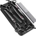 Dog Grooming Scissors Kit with Safety Round Tips, GLADOG Professional 6 in 1 Grooming Scissors for Dogs, Sharp and Heavy-duty Dog Grooming Shears for Dogs Cats Pets