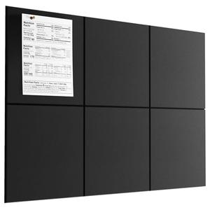 MaxGear Large Cork Board for Wall 36" x 24", Black Bulletin Board, 6 Pack Felt Wall Tiles with Pushpins, Cork Boards for Office Push Pin Board Tack Board Felt Board