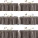 6 Packs Natural Tablecloths Rectangle Tables 8ft, Stretch Fitted Table Covers for 8 Foot Tables Wrinkle Free Rectangle Table Cloth with Skirt for Birthday Party Events Banquet Baby Shower