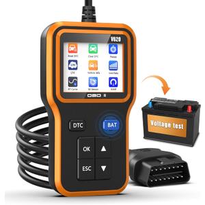 UMEIJA OBD2 Scanner with Upgrade Battery Tester - Diagnostic Tool for Cars That Check Engine Light & Emissions Readiness Read and Clears Vehicle Error Codes for All OBD II Protocol Vehicles Since 1996
