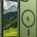 SUPFINE Magnetic for iPhone SE Case 2022 (3rd)/2020 (2nd), iPhone 8 Case (Compatible with MagSafe) (Military Grade Drop Protection) Slim Translucent Matte Phone Case, Cangling Green