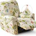 Iauddy Recliner Slipcover-Stretch Soft Slip Reclining Chair Slipcovers 4-Pieces Furniture Protector for Recliner with Pocket Fitted Sofa Couch Cover Lazy Boy Chair Cover(Beige/Olive Green)