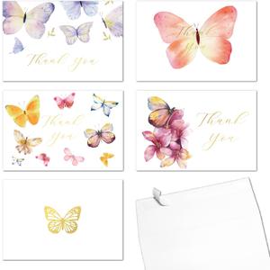 2 x Gooji 4x6 Butterfly Gold Foil Thank You Cards with Envelopes (Bulk 20-Pack) Peel-and-Seal Envelopes Assorted Set, Birthday, Baby Shower, Bridal Shower, Weddings, Small Business 2 x Gooji 4x6 Butterfly Gold Foil Thank You Cards with Envelopes (Bulk 20-Pack) Peel-and-Seal Envelopes Assorted Set, Birthday, Baby Shower, Bridal Shower, Weddings, Small Business