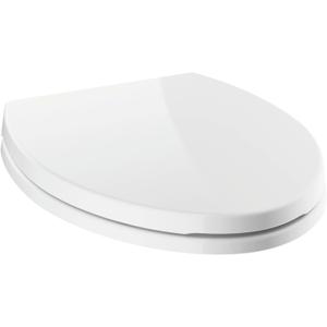 Delta Faucet Morgan Elongated Slow-Close White Toilet Seat with Non-Slip Seat Bumpers, White 