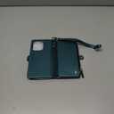 Defencase for iPhone 13 Pro Magnetic Wallet Case Compatible with Magsafe with RFID Blocking Zipper Strap Card Holder for Women, PU Leather Detachable Case for iPhone 13 Pro (6.1 inches), Blue Green