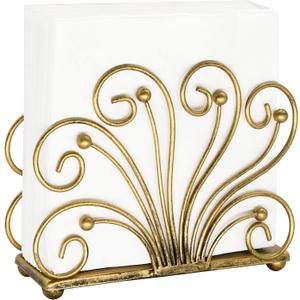 OwlGift Modern Flaunting Peacock Tail Napkin Holder, Antique Design Metal Napkin Holder Upright Decorative Napkins Holder for Home Kitchen Table, Bronze