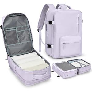 WONHOX Large Travel Backpack Carry on Flight Approved Laptop Work Business Backpack for Women Men Mochila de Viaje (B6-purple)