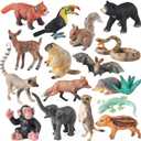 16PCS Forest Animals Baby Figures, Woodland Creatures Baby Toy Figurines, Miniature Toys Cake Toppers Cupcake Toppers Birthday Gift Educational Toys for Kids