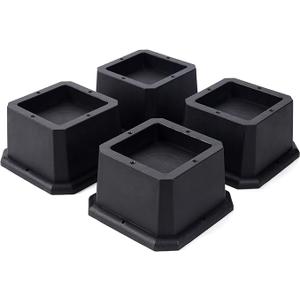 BTSD-home Furniture Risers 2 Inch Bed Risers Heavy Duty Adjustable Dorm Bed Lifts Risers Table Desk Chair Leg Extenders, 4 Pack Black