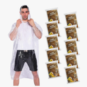 Rain Ponchos,with Drawstring Hood （10 Pack） Emergency Disposable Rain Ponchos Family Pack for Adults,Clear