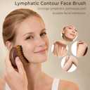 Lymphatic Contour Face Brush - Wooden Handle Lymphatic Drainage Face Sculpting Brushes - Facial Dry Gua Sha Brush Massager Tool- Contour Lift Glow Lymph Drainage Brushes for Face Neck Double Chin