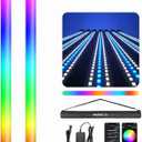 Mettlelite 2 Pack TLX2 Light Kit RGB Tube Light LED Full Color Video Light with APP DMX Control 2 ft 2800K-8000K CRI96 TLCI97 360 RGB CCT HSI Effect Mode with Built in Rechargeable Battery