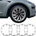 Rim Protector for Model Y Juniper 2025 2026 20” Helix Wheel, ABS+PC Wheel Rim Guard with Scratch & Scuff Protection, Prevents Curb Rash & Scratches, Clip-on Hub Protector Rings
