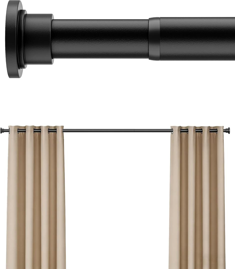 Secure Tension Curtain Rod, 42-76 in, Spring Loaded Curtain Rod