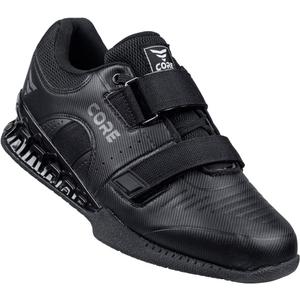 CORE Weightlifting Shoes Force Black - Non-Slip Squat Shoes for Powerlifting, Deadlifting, Weight Training - Strap and Lace-Up Gym Shoes - Olympic Lifting Footwear with 0.75 Inch Heels, 8 US