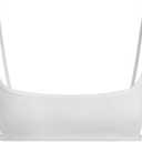 Verdusa Women's Cut Out Backless Square Neck Spaghetti Strap Ribbed Mini Bralette Cropped Cami Top (White) S