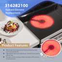 316282100 316282101 12" Dual Radiant Surface Element Compatible with Frigidaire Kenmore Electric Range Replaces 316282102 318198935 316216600 316464900 316464901 Haliant Surface Element