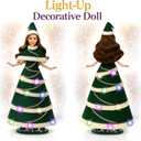 11.5-Inch Light-Up Decorative Doll with LED Dress,3 Lighting Modes (Slow Flash, Fast Flash, Steady On),Display Stand Included – A Magical Gift for Girls