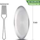 HaWare Toddlers Kids 18/8 Stainless Steel Plates, Durable Metal 304 Feeding 8in Dishes for Serving/Snack/Camping, No Plastic and Dishwasher Safe - 4 Pack