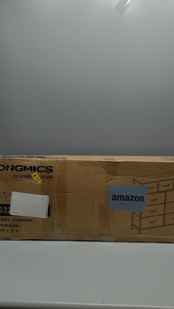 SONGMICS Dresser for Bedroom, Chest of Drawers, Steel, MDF, 9 Non-Woven Fabric Drawers, Storage Organizer Unit, Closet, Entryway, Ink Black and Ebony Black ULGS324B01S