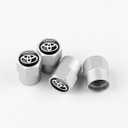 2 x Tire Valve Stem Caps Cover for Toyota TRD Metal Car Wheel Air caps Auto Valve Stem Caps Accessories 4 Pack Silver